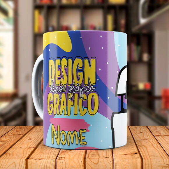 Caneca Flork Profissão Designer Gráfico com Nome