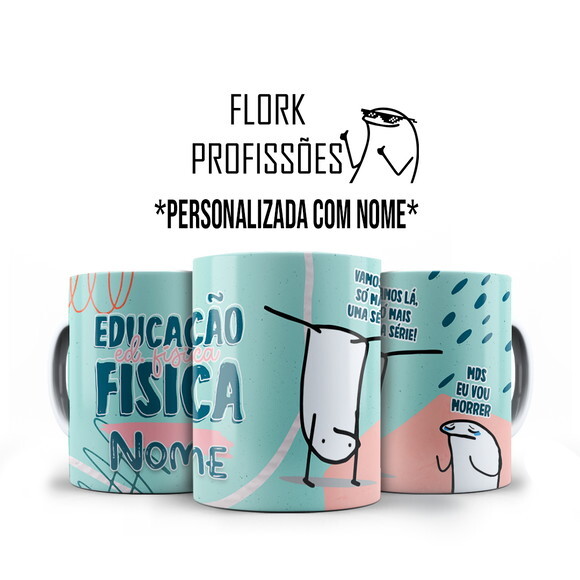 Caneca Flork Profissão Educação Física com Nome