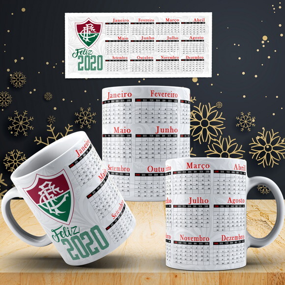Caneca Fluminense Feliz Ano Novo Calendário 2020