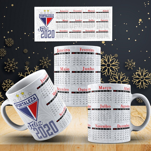 Caneca Fortaleza Feliz Ano Novo Calendário 2020