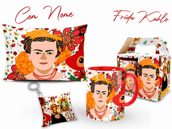 Caneca Frida Kahlo + Kit Personalizado com Nome