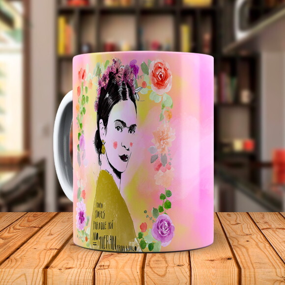 Caneca Frida Kahlo Retrato com Nome Personalizada