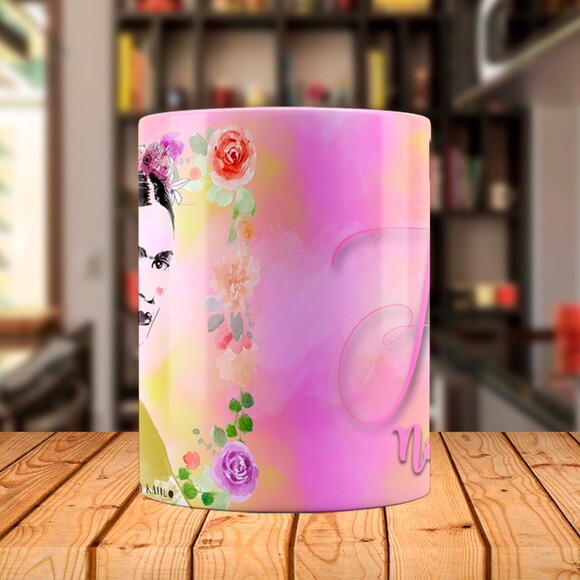 Caneca Frida Kahlo Retrato com Nome Personalizada