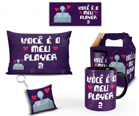 Caneca Game + Kit Presente de Namoro Casal Noivos - Mod 001