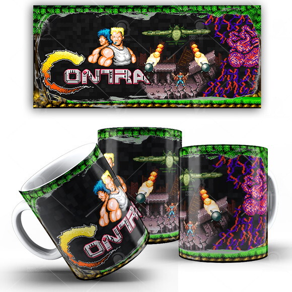 Caneca Game Contra Arcade + Caixinha presente