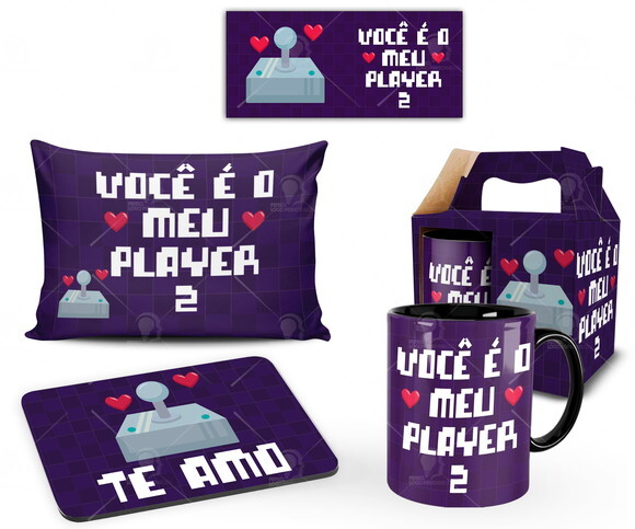 Caneca Game + Kit Presente de Namoro Casal Noivos - Mod 003