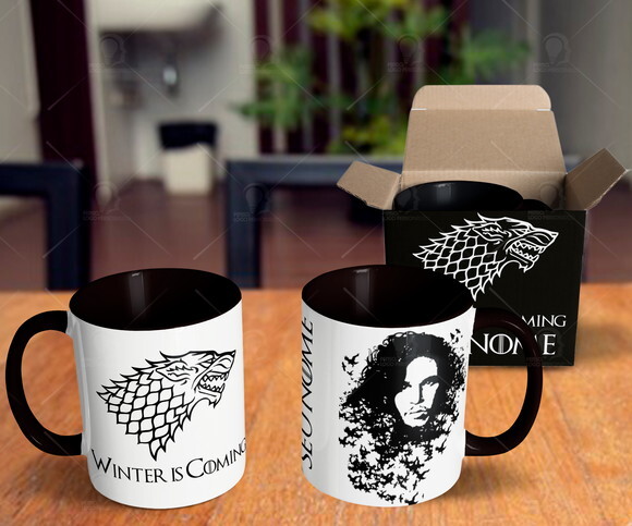 Caneca Game of Thrones Jon Snow Stark Com Nome