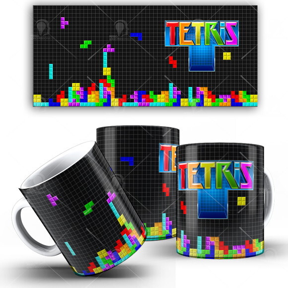 Caneca Game Tetris Play Arcade + Caixinha presente
