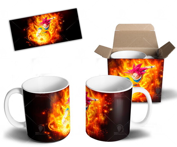 Caneca Goku deus Dragon Ball Super + Caixinha
