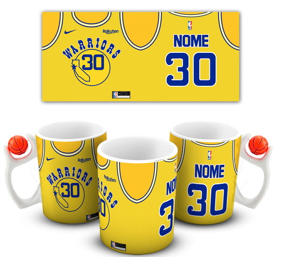Caneca Golden State Warriors NBA Basquete com seu Nome