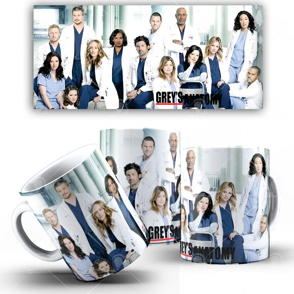 Caneca Greys Anatomy série + Caixinha Mod 003