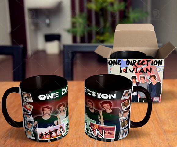 Caneca Grupo One Direction com Nome + Caixinha