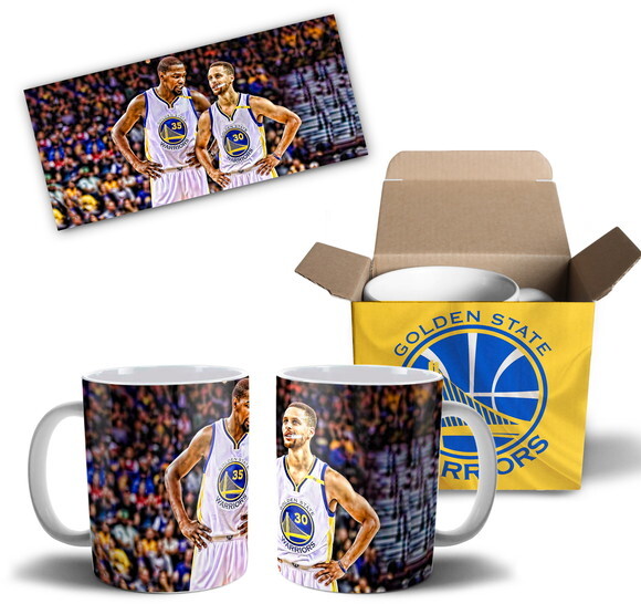 Caneca Golden State Warriors Nba Curry e Durant + Caixinha