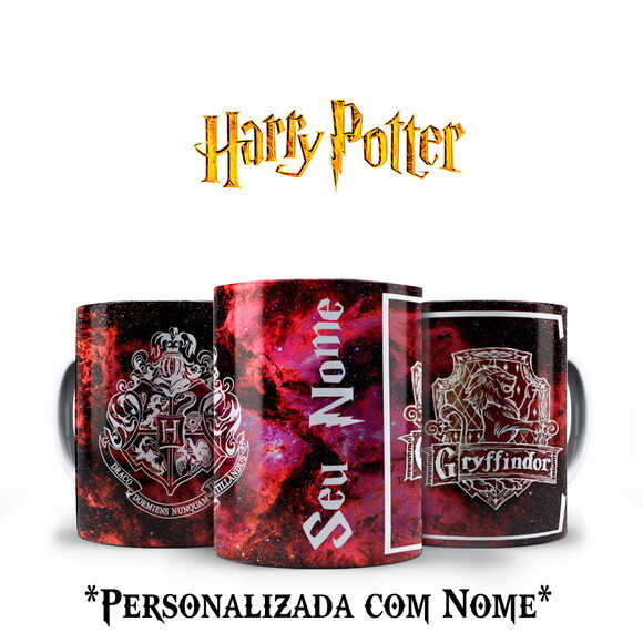 Caneca Harry Potter Grifinória Constelação com Nome