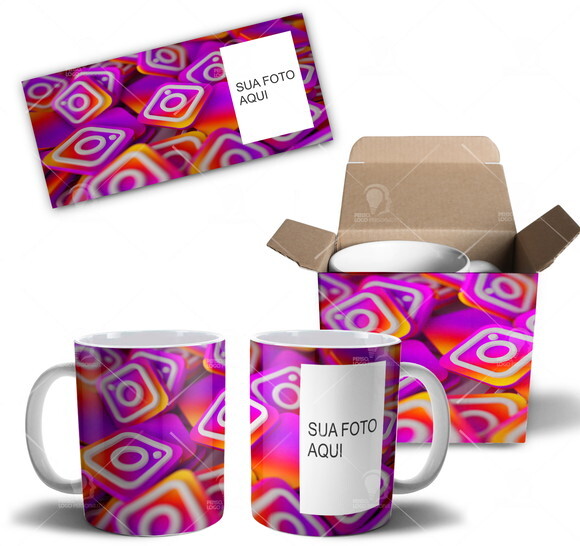 Caneca instagram personalizada com Foto + Caixinha