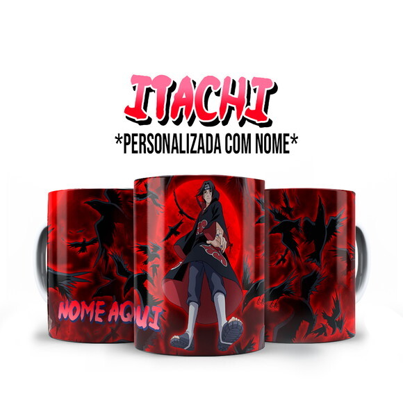 Caneca Itachi Uchiha + Kit com Nome Personalizado