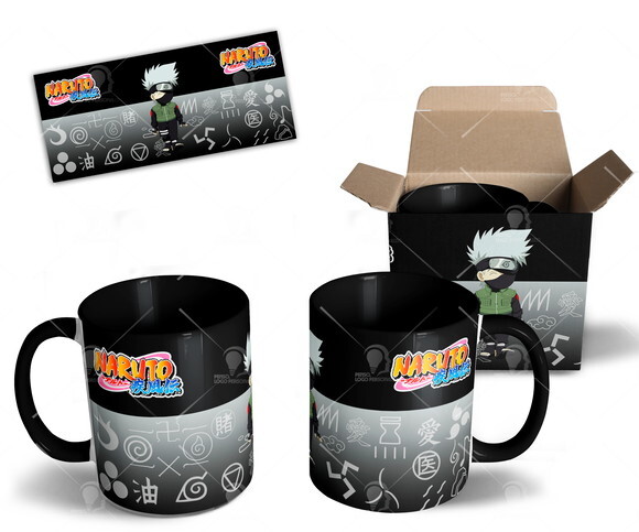 Caneca Kakashi Hatake Anime Naruto + Caixinha - Mod 002