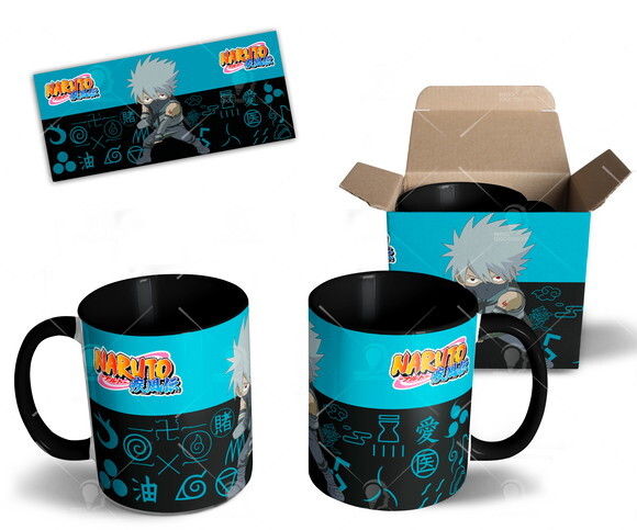 Caneca Kakashi Hatake Anime Naruto + Caixinha - Mod 001