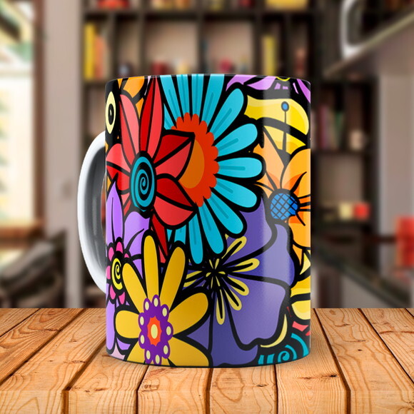 Caneca Mãe Te Amo Florida com Nome Personalizado