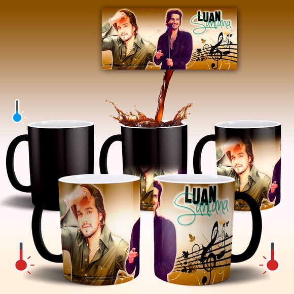 Caneca Mágica + Almofada Cantor Luan Santana com Nome
