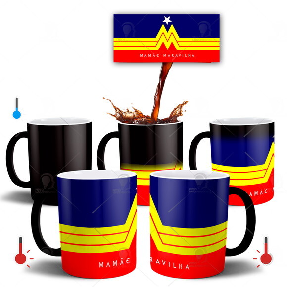 Caneca Mágica + Almofada Mamãe Maravilha