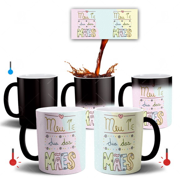 Caneca Mágica + Almofada Meu Primeiro dia das Mães