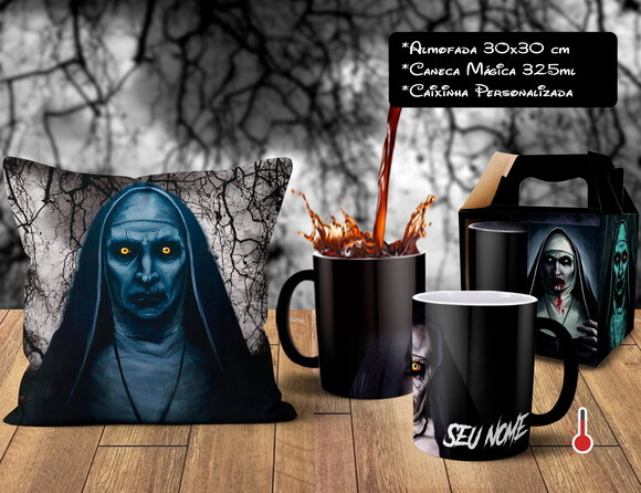 Caneca Mágica + Almofada Valak a Freira com Nome