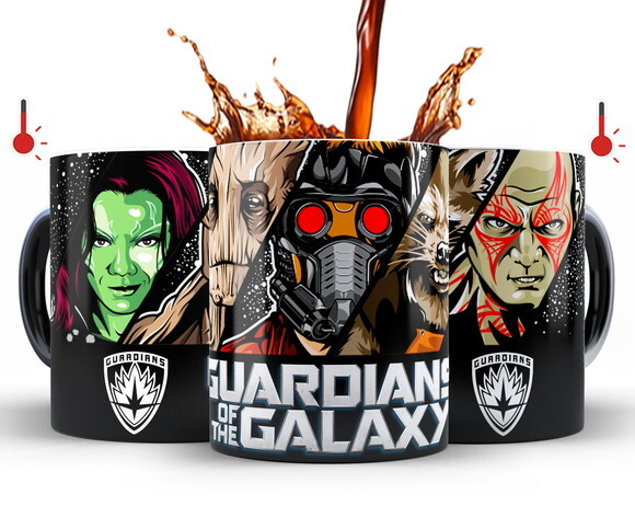 Caneca Mágica + Azulejo Personalizado Guardiões da Galáxia