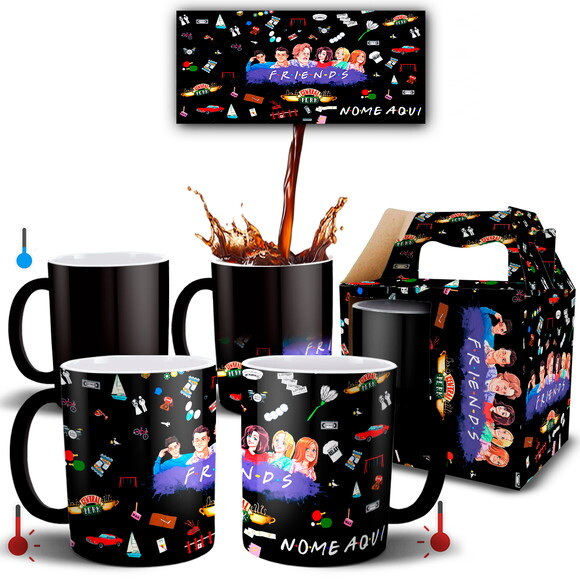 Caneca Mágica + Caixinha Série Friends com Nome