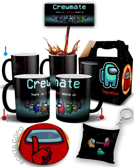 Caneca Mágica + kit Among Us - Mod 003