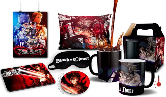 Caneca Mágica + kit Black Clover com Nome