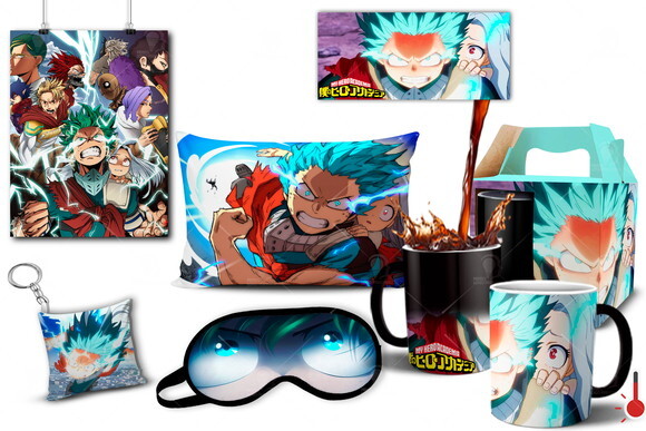 Caneca Mágica + Kit Boku No Hero Midoriya One For all 100%