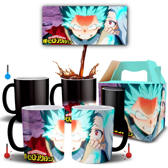 Caneca Mágica + Kit Boku No Hero Midoriya One For all 100%