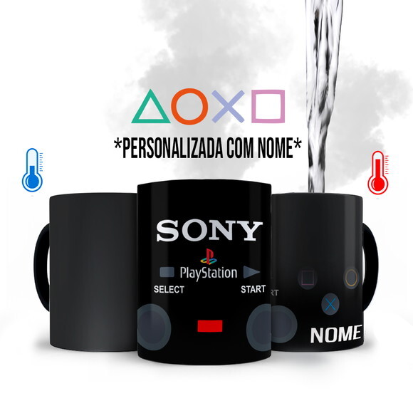 Caneca Mágica + Kit Camiseta Playstation Sony com Nome