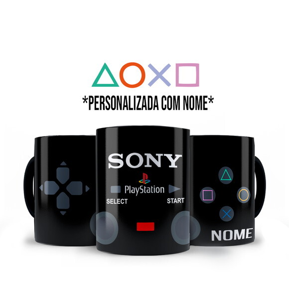 Caneca Mágica + Kit Camiseta Playstation Sony com Nome