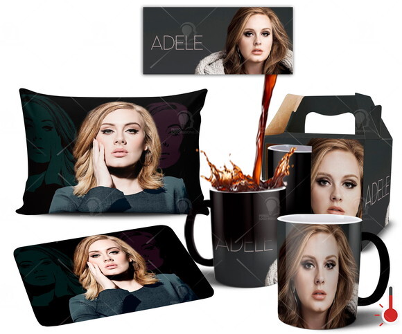 Caneca Mágica + Kit Cantora Adele - Mod 003