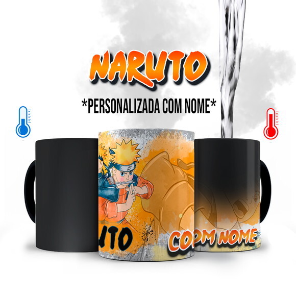 Caneca Mágica + Kit com Chinelo Naruto com Nome