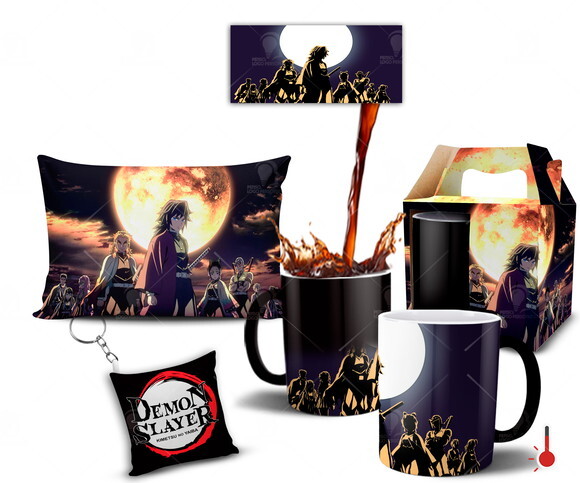 Caneca Mágica + Kit Demon Slayer Kimetsu No Yaiba Hashira