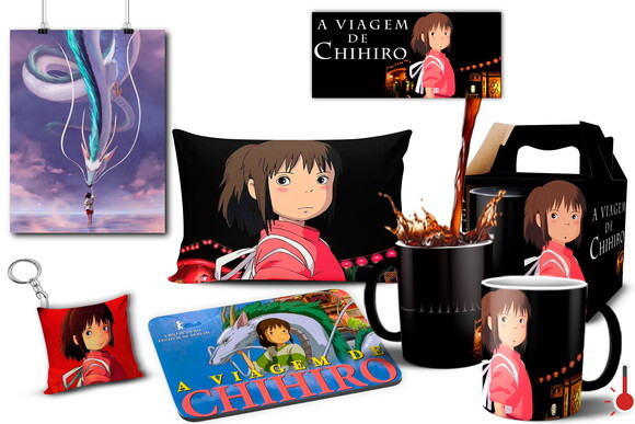 Caneca Mágica + Kit Desenho A Viagem de chihiro - Mod 002