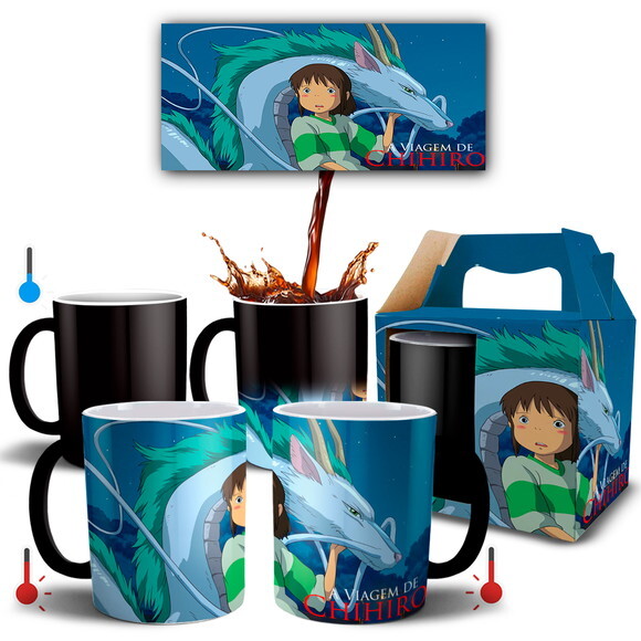 Caneca Mágica + Kit Desenho A Viagem de chihiro - Mod 004
