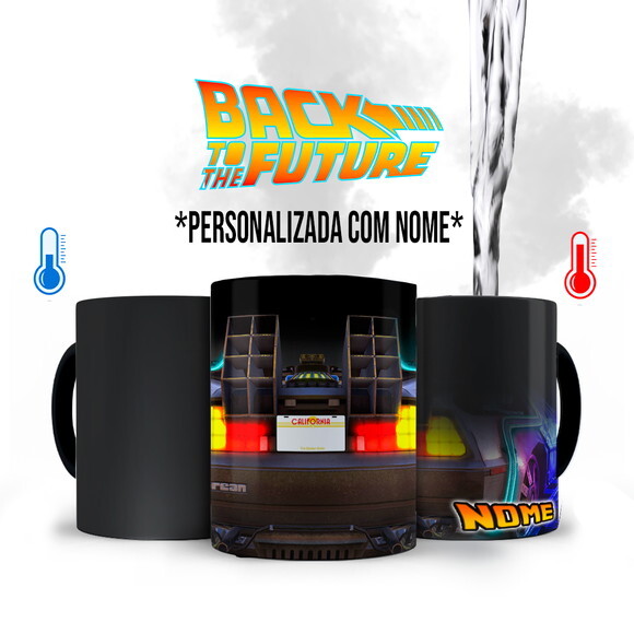 Caneca Mágica + Kit Filme de Volta para o Futuro com Nome