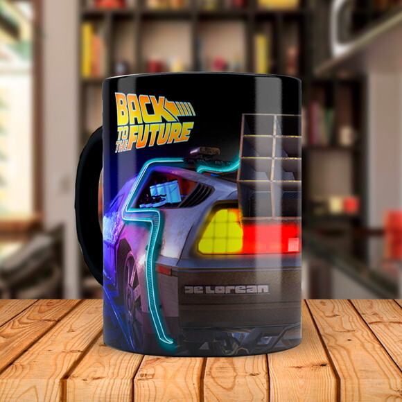 Caneca Mágica + Kit Filme de Volta para o Futuro com Nome