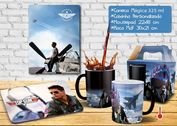 Caneca Mágica + Kit Filme Top Gun Maverick Tom Cruise
