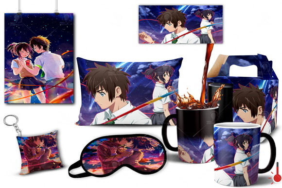Caneca Mágica + Kit Geek Anime Your Name Netflix - Mod 002