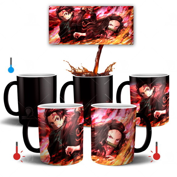 Caneca Mágica + Kit Geek Demon Slayer Kimetsu No Yaiba - 002