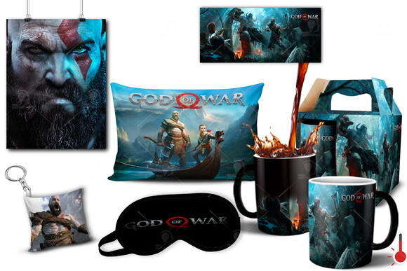 Caneca Mágica + Kit Geek Jogo God Of War Kratos - Mod 002