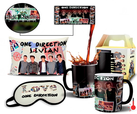 Caneca Mágica + Kit Grupo One Direction com Nome + Mod003