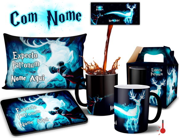 Caneca Mágica + kit Harry Potter Expecto Patronum -Mod 001