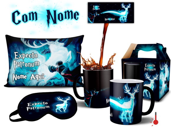 Caneca Mágica + kit Harry Potter Expecto Patronum -Mod 002
