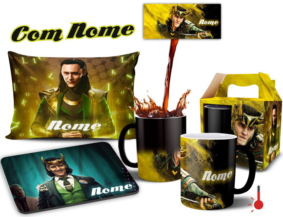 Caneca Mágica + Kit Loki com nome Personalizado - Mod 001